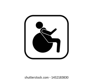Swiss ball pike icon in glyph style isolated on white background.- vector