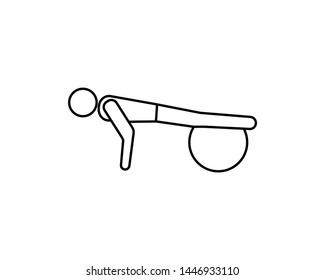 Swiss ball pike icon in line style isolated on white background.- vector