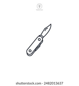 Swiss camping pocket knife Icon symbol vector illustration isolated on white background