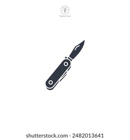 Swiss camping pocket knife Icon symbol vector illustration isolated on white background