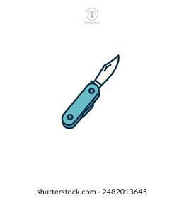 Swiss camping pocket knife Icon symbol vector illustration isolated on white background