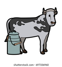 swiss can milk cow dairy culture concept