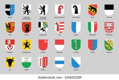 Swiss cantons icon set