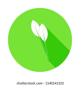 swiss chard icon in Flat long shadow style on white background
