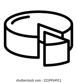 Vector de contorno de icono de cheddar suizo. Queso Fondue. Cocina de vaca