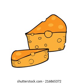 Swiss cheese cartoon drawing doodle