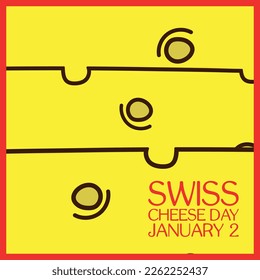swiss cheese day . Design suitable for greeting card poster and banner