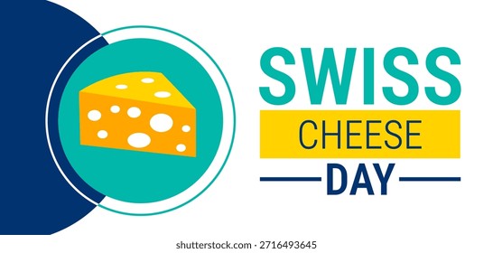 Día del Queso Suizo La Plantilla geométrica del diseño del patrón de la forma del fondo, del Anuncio, de la tarjeta o del cartel se observa cada año durante enero, para levantar la conciencia sobre la misión. Ilustración vectorial.