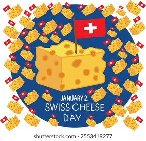 swiss cheese day day vector illustration. Good for banner, poster, greeting card, party card, invitation, template, advertising, campaign, and social media.