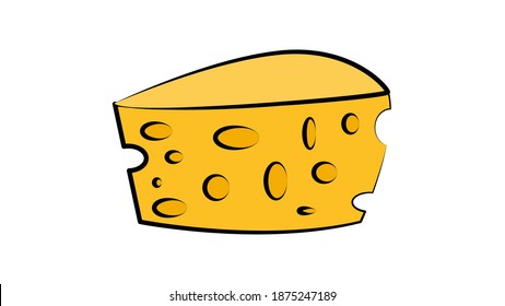 Swiss cheese or emmental cheese flat color icon for food apps and websites