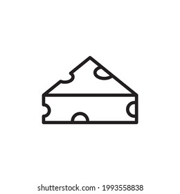 Icono plano del queso suizo o queso emmental para aplicaciones de comida y sitios web. icono del queso vectorial de la colección gastronómica. Ilustración vectorial de contorno de queso de línea delgada