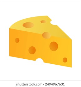 Swiss cheese flat Vector Illustration