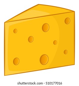Swiss cheese icon. Cartoon illustration of swiss cheese vector icon for web design