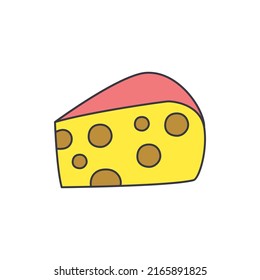Swiss cheese icon in color, isolated on white background 