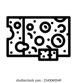 swiss cheese line icon vector. swiss cheese sign. isolated contour symbol black illustration
