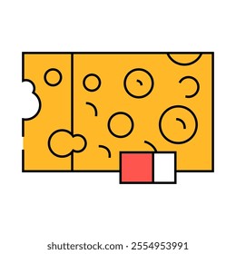 swiss cheese line icon vector. swiss cheese sign. isolated symbol illustration