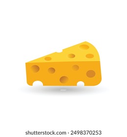 Swiss cheese vector icon, Emmental cheese wedge flat and colored illustration icon for food apps and web