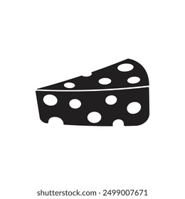 Swiss cheese vector icon, Emmental cheese wedge flat illustration icon for food apps and web