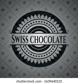 Swiss Chocolate realistic dark emblem. Vector Illustration. Detailed.
