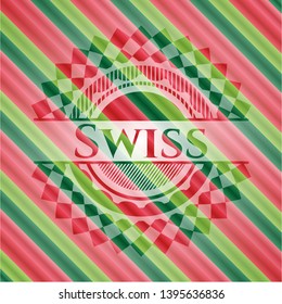 Swiss christmas emblem. Vector Illustration. Detailed.