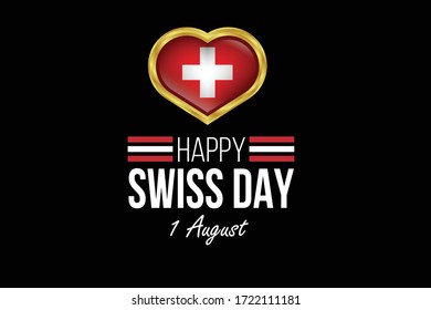 swiss day concept - .Conceptual vector illustration in flat style design.Isolated on background.