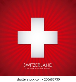 Swiss design over red background, vector illustration