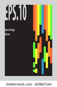 Swiss Design 's Compostion colorful with black background and gray frame.