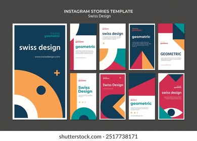 Swiss design social media stories vector design in eps 10