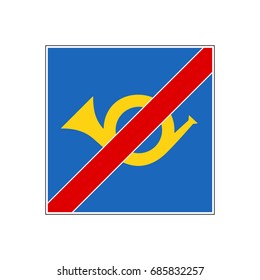 Swiss End of mountain postal road sign