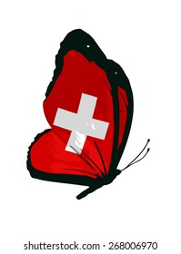 Swiss flag butterfly - vector