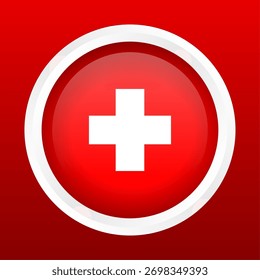 Swiss Flag Circle Vetor, Botão de logotipo Vetor editável 