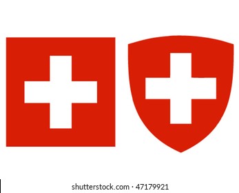 Swiss Flag And Crest