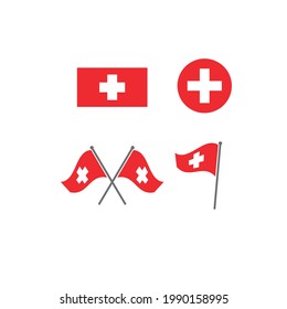 swiss flag icon vector illustration design template