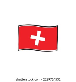 swiss flag icon vector illustration symbol design