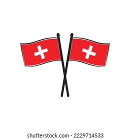 swiss flag icon vector illustration symbol design