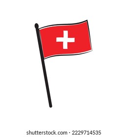 swiss flag icon vector illustration symbol design