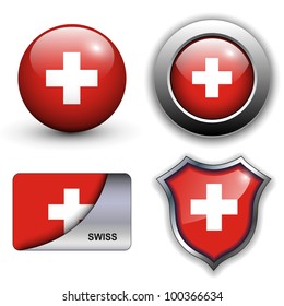 Swiss flag icons theme.
