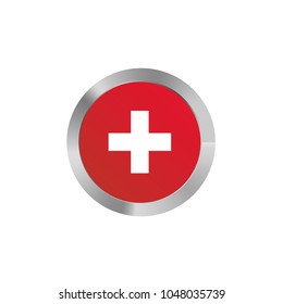 Swiss flag. japan Flag Glossy Button