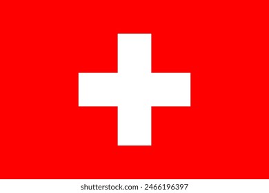 Bandera suiza. Bandera nacional oficial de Suiza. Ilustración vectorial