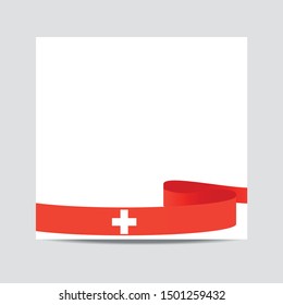 SWISS   flag. SWISS   patriotic banner with space for text. Happy Independent Day. Template of greeting card, 