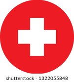 SWISS  flag. Simple vector round SWISS flag