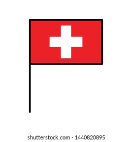 Swiss flag. Simple vector Switzerland flag