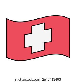 swiss flag vector icon element illustration 