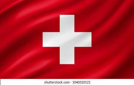 Swiss Flag In Vector Illustration