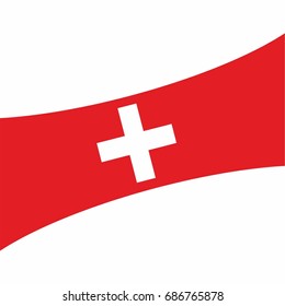 Swiss flag vector illustration on white background