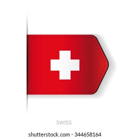 Swiss flag vector ribbon