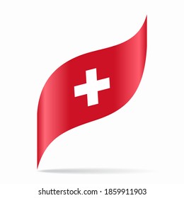 Bandera suiza de fondo abstracto ondulado. Ilustración vectorial.