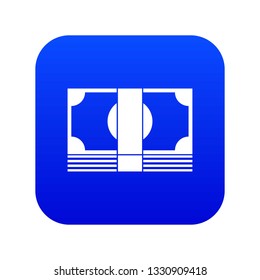 Swiss Franc banknote icon digital blue for any design isolated on white vector illustration