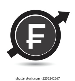 Swiss franc coin vector icon