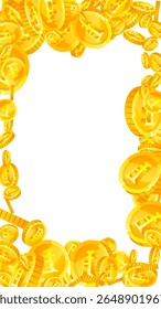 Swiss franc coins falling. Gold scattered CHF coins. Switzerland money. Global financial crisis concept. Vector illustration.